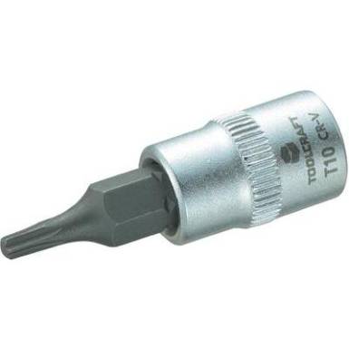 Dugókulcs betét 6,3 mm (1/4), T-profillal T10, hossz: 37 mm, TOOLCRAFT Dugókulcs betét 6,3 mm (1/4), T-profillal T10, hossz: 37 mm, TOOLCRAFT