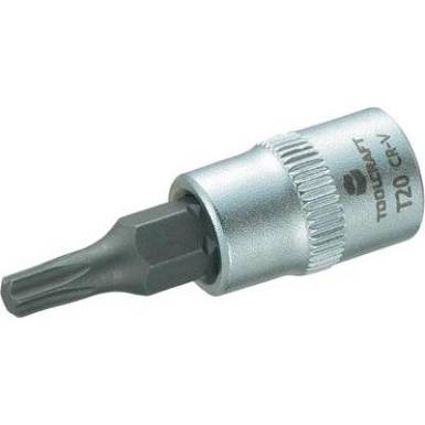 Dugókulcs betét 6,3 mm (1/4), T-profillal T20, hossz: 37 mm, TOOLCRAFT Dugókulcs betét 6,3 mm (1/4), T-profillal T20, hossz: 37 mm, TOOLCRAFT