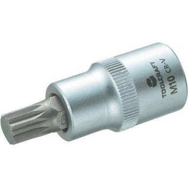 Dugókulcs betét 12,5 mm (1/2), sokfogú bittel M10, hossz: 55 mm, TOOLCRAFT Dugókulcs betét 12,5 mm (1/2), sokfogú bittel M10, hossz: 55 mm, TOOLCRAFT