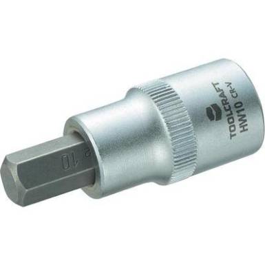 Dugókulcs betét 12,5 mm (1/2), hatlapú bittel 10mm, hossz: 55 mm, TOOLCRAFT Dugókulcs betét 12,5 mm (1/2), hatlapú bittel 10mm, hossz: 55 mm, TOOLCRAFT