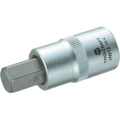 Dugókulcs betét 12,5 mm (1/2), hatlapú bittel 12mm, hossz: 55 mm, TOOLCRAFT Dugókulcs betét 12,5 mm (1/2), hatlapú bittel 12mm, hossz: 55 mm, TOOLCRAFT