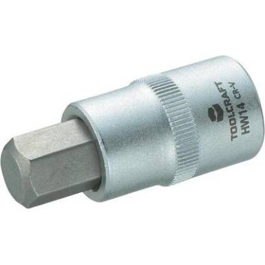 Dugókulcs betét 12,5 mm (1/2), hatlapú bittel 14mm, hossz: 55 mm, TOOLCRAFT Dugókulcs betét 12,5 mm (1/2), hatlapú bittel 14mm, hossz: 55 mm, TOOLCRAFT
