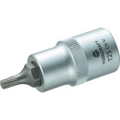 Dugókulcs betét 12,5 mm (1/2), T-profillal T25, hossz: 55 mm, TOOLCRAFT Dugókulcs betét 12,5 mm (1/2), T-profillal T25, hossz: 55 mm, TOOLCRAFT