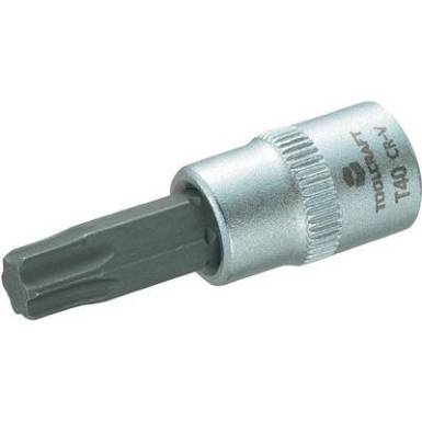 Dugókulcs betét 6,3 mm (1/4), T-profillal T40, hossz: 37 mm, TOOLCRAFT Dugókulcs betét 6,3 mm (1/4), T-profillal T40, hossz: 37 mm, TOOLCRAFT