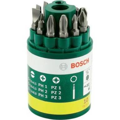 Bosch 2607019454 10 részes Bit készlet kerek doboz Bosch 2607019454 10 részes Bit készlet kerek doboz