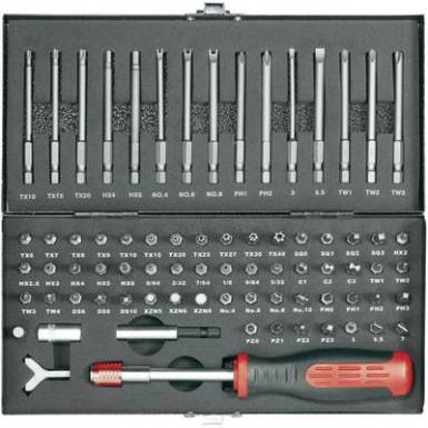 Biztonsági és speciális BIT készlet, 75 részes metrikus és collos Toolcraft Biztonsági és speciális BIT készlet, 75 részes metrikus és collos Toolcraft