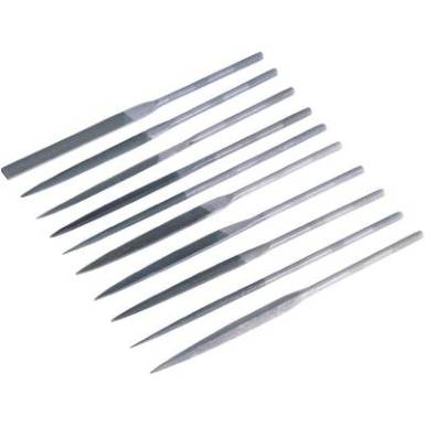 10 r&eacute;szes tűreszelő k&eacute;szlet, sz&aacute;r hossz: 90 mm, TOOLCRAFT