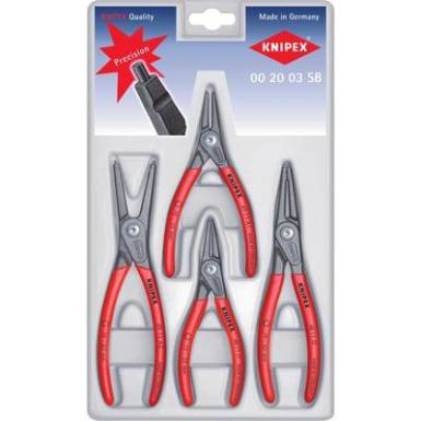 Precíziós Seeger-gyűrű fogó készlet, 4 részes, 12-25/19-60 mm egyenes hegy, Knipex 00 20 03 SB Precíziós Seeger-gyűrű fogó készlet, 4 részes, 12-25/19-60 mm egyenes hegy, Knipex 00 20 03 SB
