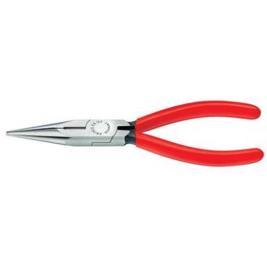 Fél-kerek csőrű fogó vágóéllel (Rádiófogó) 160 mm, hegyes, lapos pofa, Knipex 25 01 160 Fél-kerek csőrű fogó vágóéllel (Rádiófogó) 160 mm, hegyes, lapos pofa, Knipex 25 01 160