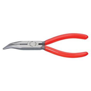 Fél-kerek csőrű fogó vágóéllel (Rádiófogó) 160 mm, hegyes, lapos pofa, Knipex 25 21 160 Fél-kerek csőrű fogó vágóéllel (Rádiófogó) 160 mm, hegyes, lapos pofa, Knipex 25 21 160