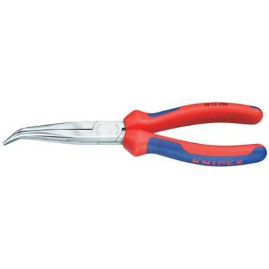 Műszerész fogó 200 mm, 40°-os szögben tört, lapos, kerek pofa, Knipex 38 25 200 Műszerész fogó 200 mm, 40°-os szögben tört, lapos, kerek pofa, Knipex 38 25 200