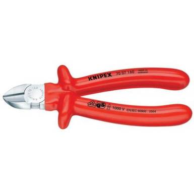 VDE oldalcsípőfogó, lágy/közepes/kemény huzal max.: Ø 4/2,8/2 mm, Knipex 70 07 160 VDE oldalcsípőfogó, lágy/közepes/kemény huzal max.: Ø 4/2,8/2 mm, Knipex 70 07 160