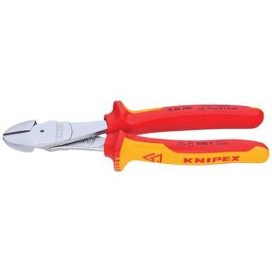 VDE erőkímélő oldalcsípőfogó, közepes/kemény/zongora huzal max.: Ø 4,6/3,5/3 mm, Knipex 74 06 250 VDE erőkímélő oldalcsípőfogó, közepes/kemény/zongora huzal max.: Ø 4,6/3,5/3 mm, Knipex 74 06 250