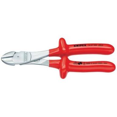 VDE erőkímélő oldalcsípőfogó, közepes/kemény/zongora huzal max.: Ø 4,2/3/2,5 mm, Knipex 74 07 200 VDE erőkímélő oldalcsípőfogó, közepes/kemény/zongora huzal max.: Ø 4,2/3/2,5 mm, Knipex 74 07 200