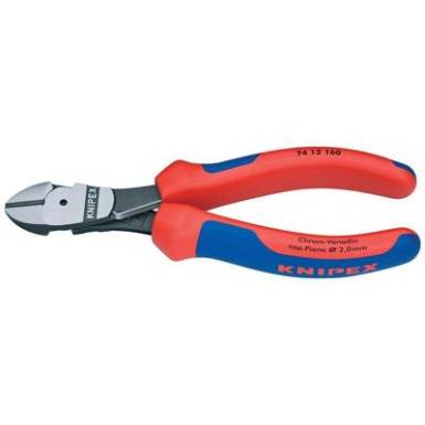 Erők&iacute;m&eacute;lő oldalcs&iacute;pőfog&oacute;, k&ouml;zepes/kem&eacute;ny/zongora huzal max.: &Oslash; 3,4/2,5/2 mm, Knipex 74 12 160
