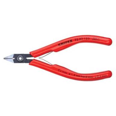 Elektronikai oldalcsípőfogó, lágy/közepes/kemény/zongora huzal max.: Ø 1,3/0,9/0,4/0,3 mm, Knipex 75 22 125 Elektronikai oldalcsípőfogó, lágy/közepes/kemény/zongora huzal max.: Ø 1,3/0,9/0,4/0,3 mm, Knipex 75 22 125