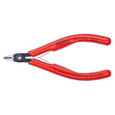 Elektronikai oldalcsípőfogó, lágy/közepes/kemény huzal max.: Ø 0,8/0,5/0,3 mm, Knipex 75 52 125 EAN Elektronikai oldalcsípőfogó, lágy/közepes/kemény huzal max.: Ø 0,8/0,5/0,3 mm, Knipex 75 52 125 EAN