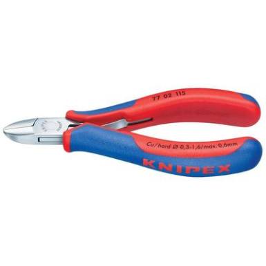 Elektronikai oldalcsípőfogó, lágy/közepes/kemény huzal max.: Ø 2/1,5/0,8 mm, Knipex 77 02 130 Elektronikai oldalcsípőfogó, lágy/közepes/kemény huzal max.: Ø 2/1,5/0,8 mm, Knipex 77 02 130