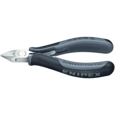 ESD elektronikai oldalcsípőfogó, lágy/közepes/kemény huzal max.: Ø 1,3/1/0,5 mm, Knipex 77 32 115 ESD ESD elektronikai oldalcsípőfogó, lágy/közepes/kemény huzal max.: Ø 1,3/1/0,5 mm, Knipex 77 32 115 ESD