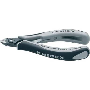 ESD Precíziós-elektronikai oldalcsípőfogó, minifej, lágy/közepes huzal max.: Ø 1,3/0,8 mm, Knipex 79 22 120 ESD ESD Precíziós-elektronikai oldalcsípőfogó, minifej, lágy/közepes huzal max.: Ø 1,3/0,8 mm, Knipex 79 22 120 ESD