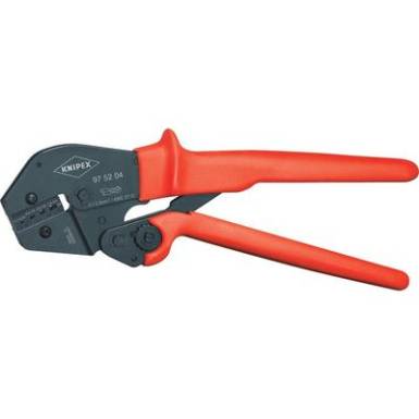 Krimpelő fogó kétkezes kezelésre is 250 mm, nem szigetelt, nyitott dugaszoló csatlakozó (2,8 + 4,8 mm), Knipex 97 52 04 Krimpelő fogó kétkezes kezelésre is 250 mm, nem szigetelt, nyitott dugaszoló csatlakozó (2,8 + 4,8 mm), Knipex 97 52 04
