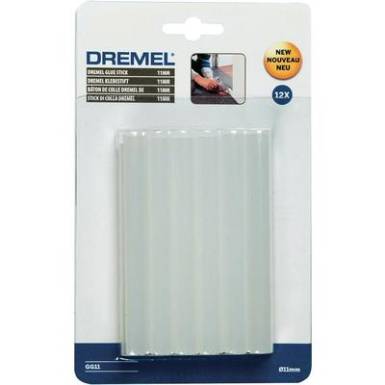 Dremel 2615GG11JA 12db-os átlátszó műanyag ragasztóstift, ragasztópálca készlet 11 mm Dremel 2615GG11JA 12db-os átlátszó műanyag ragasztóstift, ragasztópálca készlet 11 mm