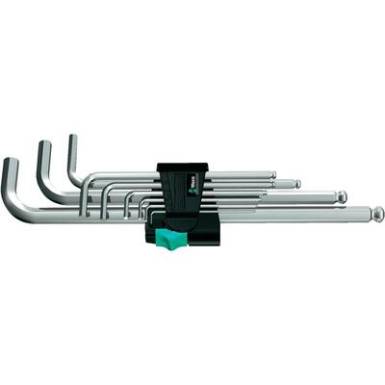 Hatsz&ouml;gkulcs k&eacute;szlet, g&ouml;mb kulccsal, 9 r&eacute;szes, Wera 950 PKL/9 SM N
