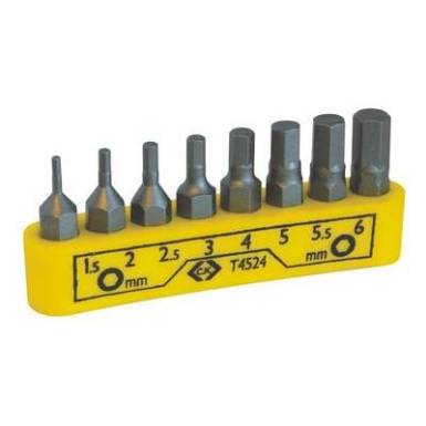 C.K. T4524 Csavarhúzó bit készlet 8 részes, hatlap 1.5, 2, 2.5, 3, 4, 5, 5.5, 6 mm C.K. T4524 Csavarhúzó bit készlet 8 részes, hatlap 1.5, 2, 2.5, 3, 4, 5, 5.5, 6 mm