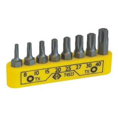 C.K. T4523 Csavarhúzó bit készlet 8 részes, Torx csavarokhoz, T8, 10, 15, 20, 25, 27, 30, 40 C.K. T4523 Csavarhúzó bit készlet 8 részes, Torx csavarokhoz, T8, 10, 15, 20, 25, 27, 30, 40