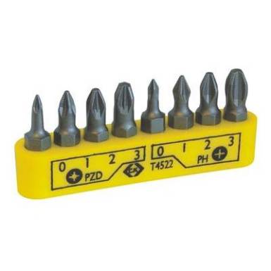 C.K. T4522 Csavarhúzó bit készlet 8 részes PH 0, 1, 2, 3 und PZD 0, 1, 2, 3 C.K. T4522 Csavarhúzó bit készlet 8 részes PH 0, 1, 2, 3 und PZD 0, 1, 2, 3