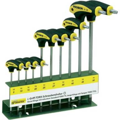 Proxxon Industrial 22 652 L-sz&aacute;r&uacute; torxkulcs k&eacute;szlet, 10 r&eacute;szes