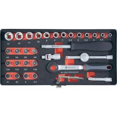 36 r&eacute;szes Dug&oacute;kulcs k&eacute;szlet, 6,3 mm (1/4) TOOLCRAFT 826363