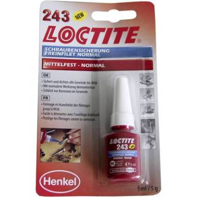 Csavarr&ouml;gz&iacute;tő, menetragaszt&oacute;, k&ouml;zepes szil&aacute;rds&aacute;g&uacute; 5ml LOCTITE&reg; 243 1370555