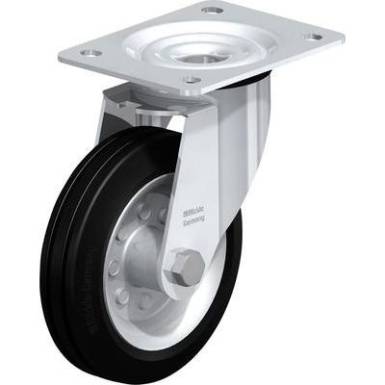 Gumi kerék, acéllemez forgóvillás, 150MM,felfogótalppal UBP Gumi kerék, acéllemez forgóvillás, 150MM,felfogótalppal UBP