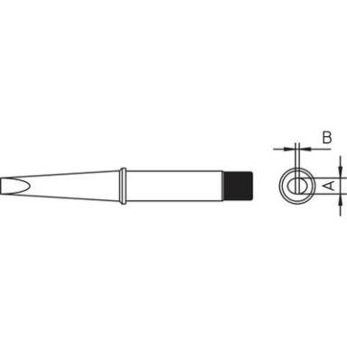 Weller CT6E7 W101 pákához. Hosszú, keskenyedő, kétoldalt csapott, lapított, véső formájú pákahegy, forrasztóhegy 7.0 mm Weller CT6E7 W101 pákához. Hosszú, keskenyedő, kétoldalt csapott, lapított, véső formájú pákahegy, forrasztóhegy 7.0 mm