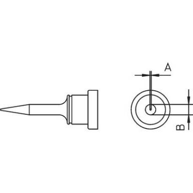 Weller LT pákahegy, forrasztóhegy LT-1S kerek formájú, ceruza alakú hegy 0.2 mm Weller LT pákahegy, forrasztóhegy LT-1S kerek formájú, ceruza alakú hegy 0.2 mm