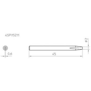 Weller WHS40 pákahegy 2.0mm-es vésőformájú Weller 4SPI15211-1 Weller WHS40 pákahegy 2.0mm-es vésőformájú Weller 4SPI15211-1