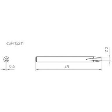 Weller WHS40 pákahegy 0,4mm-es ceruzahegy formájú Weller 4SPI15210-1 Weller WHS40 pákahegy 0,4mm-es ceruzahegy formájú Weller 4SPI15210-1