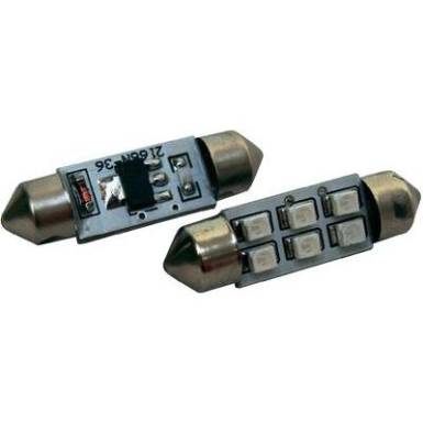 SMD LED-es szoffita izz&oacute;  6LED-es k&eacute;k 10 mm x 36 mm Eufab