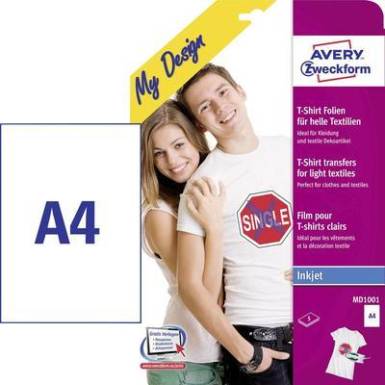 Avery Zweckform textilfólia, világos textíliákhoz, 5 db, MD1001 Avery Zweckform textilfólia, világos textíliákhoz, 5 db, MD1001