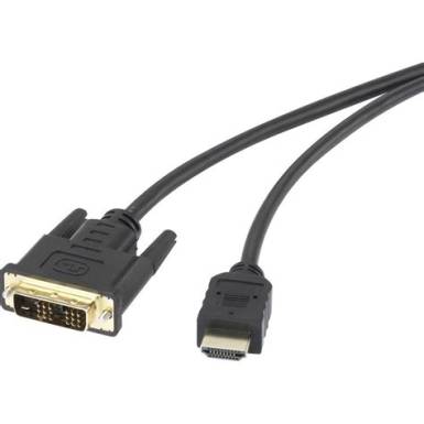 DVI / HDMI csatlakoz&oacute;k&aacute;bel [1x DVI dug&oacute; 18+1 p&oacute;lus&uacute;  1x HDMI dug&oacute;] 1.80 m fekete
