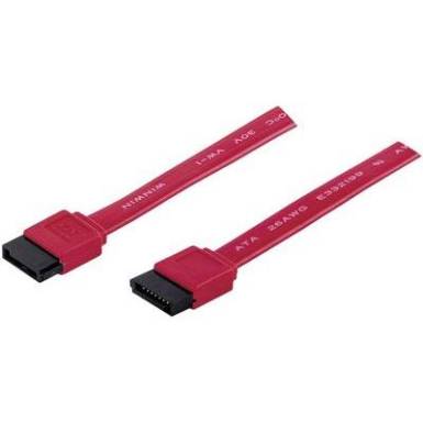 SATA k&aacute;bel, (1 x SATA alj 7 p&oacute;lus&uacute; - 1 x SATA alj 7 p&oacute;lus&uacute;) 0,5m, piros