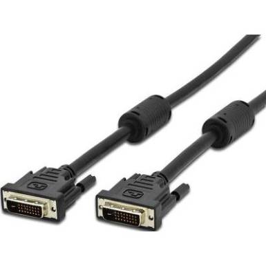 DVI TV, Monitor csatlakozókábel 24+1 pól., 1x dugó - 1x dugó 5 m Fekete Digitus DVI TV, Monitor csatlakozókábel 24+1 pól., 1x dugó - 1x dugó 5 m Fekete Digitus