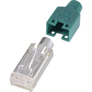 RJ45 CAT 5e egyenes dugó 8P8C 10 db-os készlet, zöld színű Hirose Electronic 973089 RJ45 CAT 5e egyenes dugó 8P8C 10 db-os készlet, zöld színű Hirose Electronic 973089