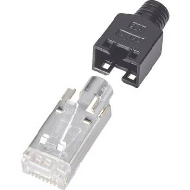 Szerelhető RJ45 csatlakozó, árnyékolt, CAT5 Dugó, 8P8C Fekete Hirose Electronic TM 11 Szerelhető RJ45 csatlakozó, árnyékolt, CAT5 Dugó, 8P8C Fekete Hirose Electronic TM 11