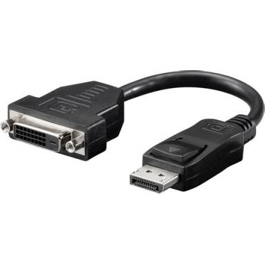 DisplayPort / DVI adapter, aranyozott [1x DisplayPort dug&oacute; - 1x DVI alj 24+1 p&oacute;lus&uacute;] fekete, CE
