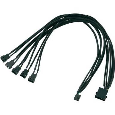 5 részes ventilátor elosztókábel, 4 pólusú, 45 cm, Akasa 5 részes ventilátor elosztókábel, 4 pólusú, 45 cm, Akasa