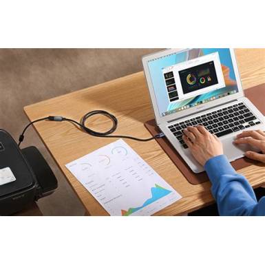 USB 2.0 hosszabbítókábel, A/A, lapos, 3 m, fekete USB 2.0 hosszabbítókábel, A/A, lapos, 3 m, fekete
