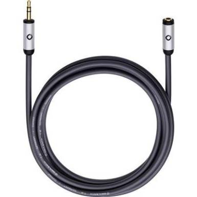 Jack audio hosszabb&iacute;t&oacute; k&aacute;bel [1x jack dug&oacute; 3,5 mm - 1x jack alj 3,5 mm] 3 m, fekete, aranyozott Oehlbach