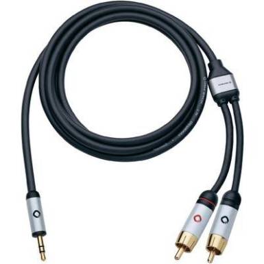 RCA / Jack Csatlakoz&oacute;k&aacute;bel [2x RCA dug&oacute; - 1x RCA dug&oacute;, RCA dug&oacute;] 1,5 m, fekete Oehlbach